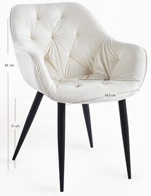 Zandel Zwart Fluwelen Stoel