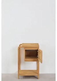 Bradley Teakhouten Badkamermeubelset Rond Keramiek Wit Ø40 Cm Lenka & Rechthoekig Met Opbergruimte Hout 45x60 Cm Ian & Zwart Ingebed Met - Sklum