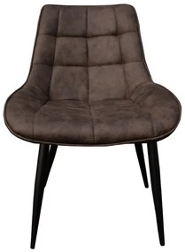 Eetkamerstoel - Loena - stof Cowboy retro lederlook antraciet