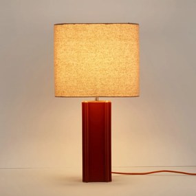 Tafellamp van keramiek en linnen, BIMO