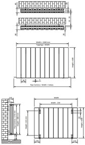 Eastbrook Guardia radiator 105x60cm aluminium 1790W grijs mat