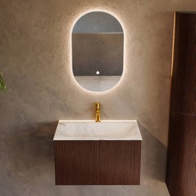 Mondiaz Kurve-dlux 70cm badmeubel ruby met 1 lade en wastafel big small midden 1 kraangat opalo