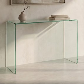 Sidetable Gebogen Glas - 120 X 30cm.