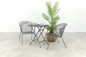 Elegance stapelbare balkonset 3-delig strekmetaal 60x60 cm. - Antraciet