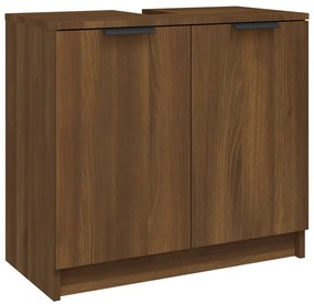 vidaXL Badkamerkast 64,5x33,5x59 cm bewerkt hout bruineikenkleurig