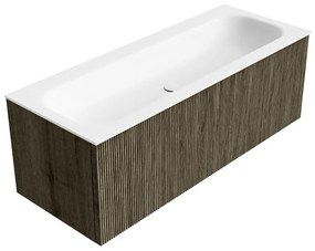 Mondiaz Kurve 120cm badmeubel shadow met 1 lade en wastafel big large midden 2 kraangaten