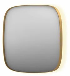 INK SP30 spiegel - 100x4x100cm contour in stalen kader incl indir LED - verwarming - color changing - dimbaar en schakelaar - geborsteld mat goud 8409732