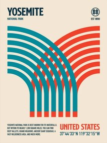 Ilustratie Yosemite National Park Travel Poster, Retrodrome