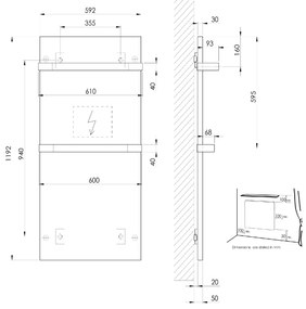 Sapho Enis badkamer radiator verwarmingspaneel met handdoekhouders 600W 120x59cm mat zwart