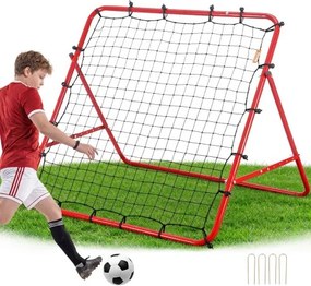 VEVOR voetbalrebounder met 45-laags PE-knoopnet en ijzeren buizenframe voor voetbaltraining in de buitenlucht, inclusief 4 U-vormige grondpinnen, opvouwbaar, gemakkelijk te vervoeren en ruimtebesparend op te bergen.