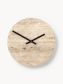 Handgemaakte klok Loko van travertijn
