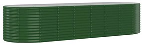 vidaXL Plantenbak 322x100x68 cm gepoedercoat staal groen