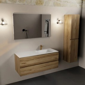 Mondiaz Aivy badmeubel 120cm chai met wastafel solid surface talc rechts 1 kraangat en spiegel