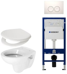Plieger Compact toiletset compleet met inbouwreservoir, compacte toiletpot wit, zitting en bedieningsplaat wit SW730486/0701174/0260486/sw87533/