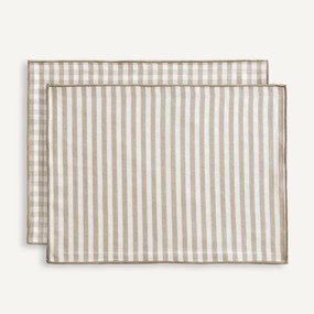 Set van 2 placemats, 30% gerecycled katoen, geweven-geverfd, Soizic