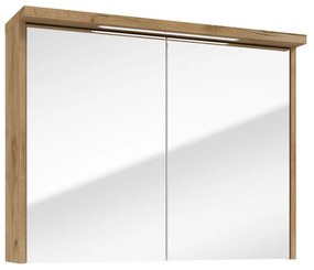 Fontana Grado spiegelkast met verlichting 80cm 2 deuren warm eiken
