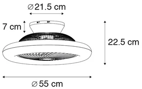 Plafondventilator met lamp zilver incl. LED met afstandsbediening - Clima Design rond Binnenverlichting Lamp