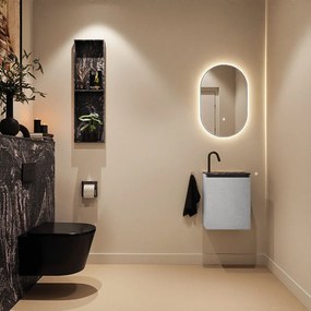 Mondiaz Ture DLux toiletmeubel 40cm plata met wastafel lava rechts met kraangat