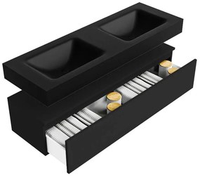 Zaro Alan badmeubel 140cm urban 1 lade met vrijhangende wastafel cloud dubbel zonder kraangat urban