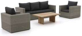 + 15% kassakorting | Stoel-bank loungeset Intenso | 5 personen | Loungeset Old Teak Greywash | Wicker (vlechtwerk) | Kees Smit Tuinmeubelen