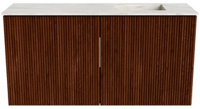 Mondiaz Joya DLux 80cm toiletmeubel ruby met wastafel faye rechts zonder kraangat ostra