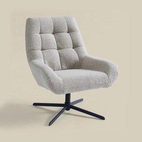 Draaibare Fauteuil Beige Boucle