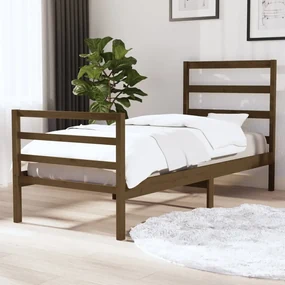 vidaXL Bedframe grenenhout honingbruin 75x190 cm 2FT6 Small Single