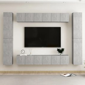 vidaXL 10-delige Tv-meubelset spaanplaat betongrijs