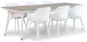 Tuinset 6 personen 240 cm Kunststof /Aluminium/polywood Wit Lifestyle Garden Furniture Salina/Yala