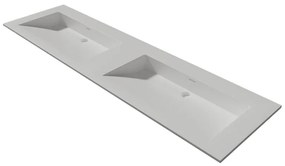 Lambini Designs Flora solid surface wastafel 160cm zonder kraangaten wit mat