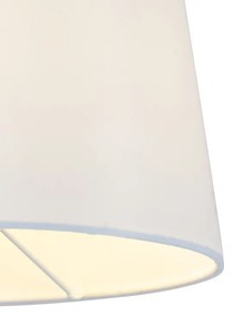 Stoffen Wandlamp staal met witte kap en verstelbare arm - Ladas Deluxe Modern E27 rond Binnenverlichting Lamp