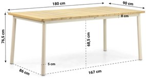 Tuinset 4 personen 180 cm Aluminium/Wicker Taupe Apple Bee Milou/Milou