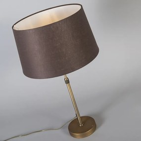Tafellamp brons met kap bruin 35 cm verstelbaar - Parte Modern E27 rond Binnenverlichting Lamp