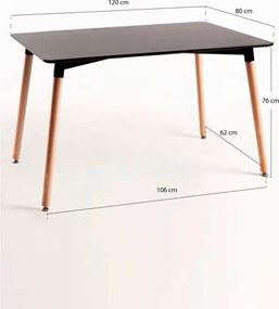 Tower Rechthoekige Tafel 120 x 80 cm