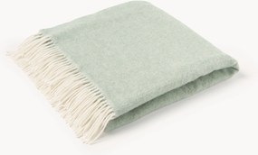 Wollen plaid Tyrol met zigzagpatroon en franjes