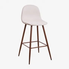 Verpakking Van 2 Glamm Hoge Krukken Donker Hout & Beige – Crème & ↑75 Cm - Sklum