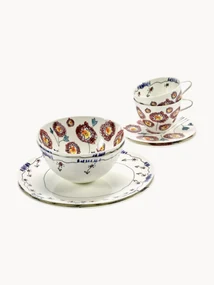 Serax x Marni, ontbijtset Midnight Flowers, 2 Personen (set van 6)