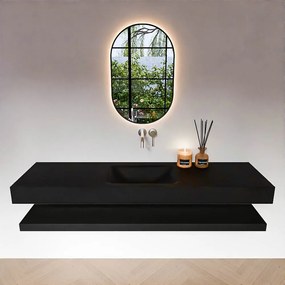 Zaro Alan badmeubel 170cm met planchet urban en vrijhangende wastafel cloud midden zonder kraangat urban