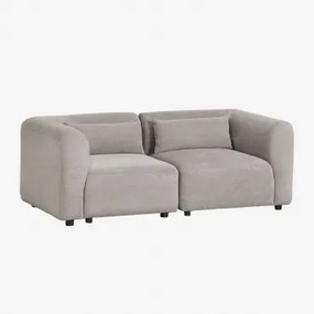 Modulaire 2-delige Bank Fogler Corduroy Grijs – Taupe – Koel - Sklum