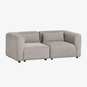 Modulaire 2-delige Bank Fogler Corduroy Grijs – Taupe – Koel - Sklum
