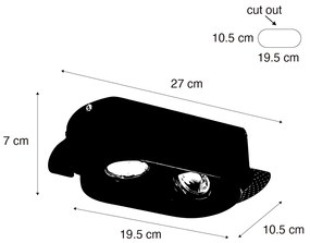 Set van 6 Afgeronde inbouwspot wit GU10 50mm 2-lichts - Hubs GU10 Binnenverlichting Lamp
