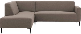 Goossens  Key West bruin, stof, 2,5-zits, modern design met ligelement links