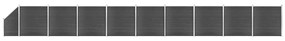 vidaXL Schuttingpanelenset 1657x(105-186) cm HKC zwart