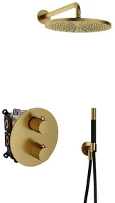 Hotbath Cobber ADS20A inbouw regendouche met 30cm hoofddouche en plafondarm geborsteld messing PVD