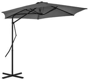 vidaXL Parasol met stalen paal 300 cm antraciet