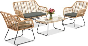 Beige rotan tuinmeubelen Crete Garden Point