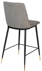 Lage Barstoel Van Stof Lichtgrijs