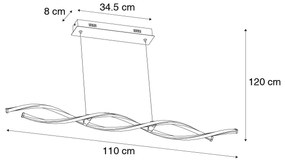 Eettafel / Eetkamer Design hanglamp goud incl. LED dimbaar - Zina Design Binnenverlichting Lamp