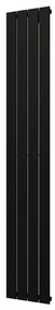 Plieger Cavallino Retto designradiator verticaal enkel middenaansluiting 1800x298mm 614W mat zwart 7250321