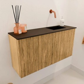 Mondiaz Joya 80cm toiletmeubel oak met wastafel faye rechts zonder kraangat urban